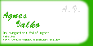 agnes valko business card